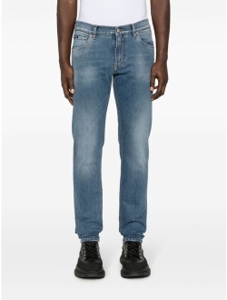 mid-rise slim-cut jeans