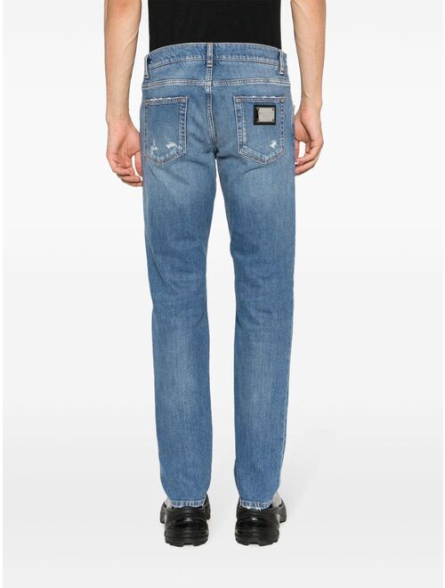 Dolce & Gabbana stonewashed slim-fit jeans