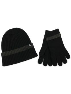 Men's Tipped Cuffed Beanie & Gloves Set