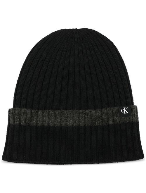 Calvin Klein Men's Tipped Cuffed Beanie & Gloves Set