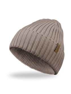 OUTDOOR SHAPING Merino Wool Beanie for Men & Women, Unisex Daily Cuffed Plain Knit Hat, Soft Warm Winter Hat