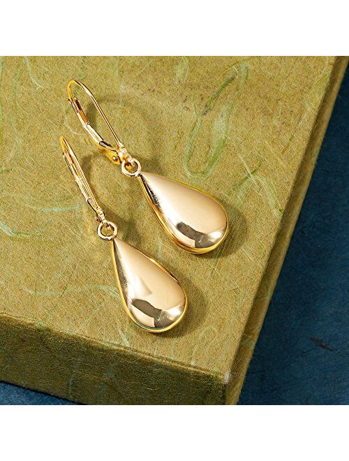 Ross-Simons Italian 18kt Yellow Gold Teardrop Earrings