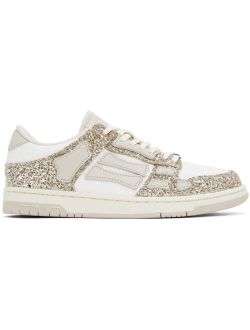 White & Gold Skel Top Low Sneakers