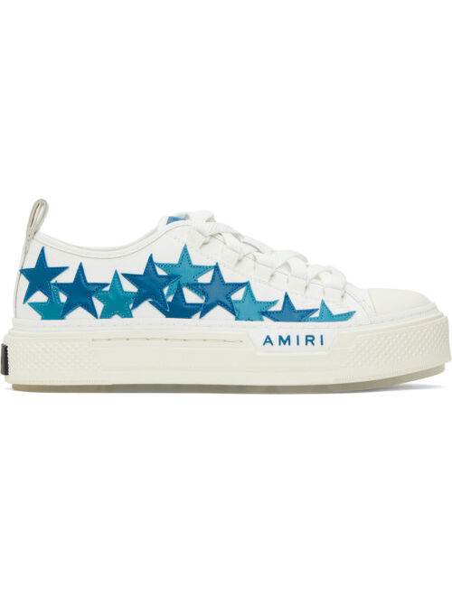 AMIRI White & Blue Stars Court Low Sneakers