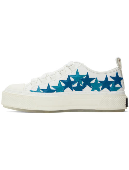 AMIRI White & Blue Stars Court Low Sneakers