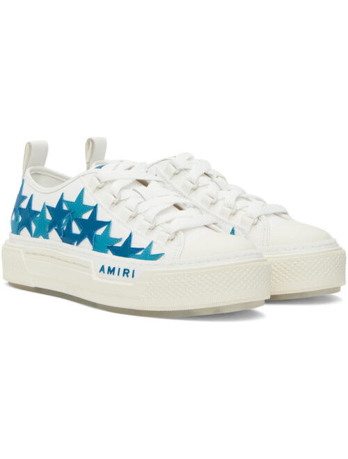 AMIRI White & Blue Stars Court Low Sneakers