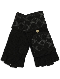 Women's Metallic Pop Top Logo Gloves