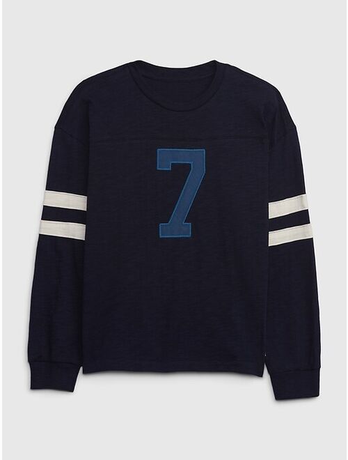 Gap Kids Long Sleeve Football T-Shirt