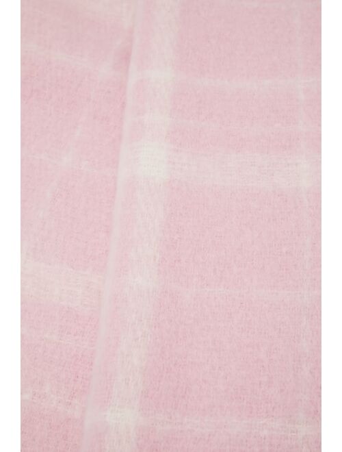 Shiraleah Isadora Light Pink Plaid Oversized Fringe Scarf