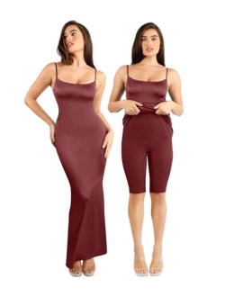 Popilush Shaper Dress with Built in Shapewear - Glitter Dress Bodycon Dresses for Women Sleeveless Maxi Club Party Dress