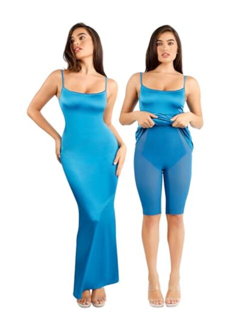 Popilush Shaper Dress with Built in Shapewear - Glitter Dress Bodycon Dresses for Women Sleeveless Maxi Club Party Dress