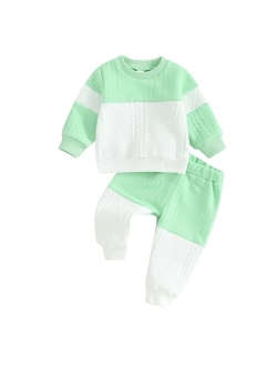 MERSARIPHY Infant Baby Outfits Baby Boy Girl Pullover Sweatshirt Knit Sweater Long Pants Fall Winter Clothes