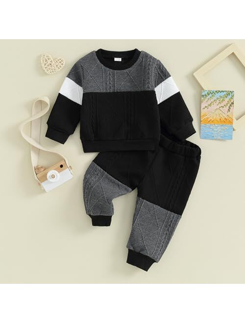 MERSARIPHY Infant Baby Outfits Baby Boy Girl Pullover Sweatshirt Knit Sweater Long Pants Fall Winter Clothes