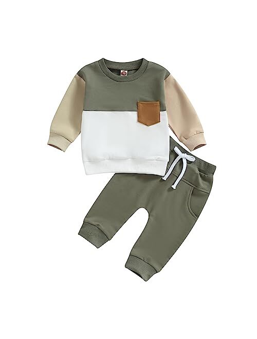 FYBITBO Toddler Baby Boy Clothes Mamas Boy Pullover Sweatshirt Top Shirt and Jogger Pants Spring Fall Winter Outfits Set