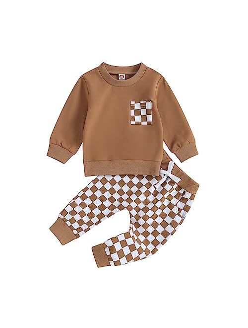 FYBITBO Toddler Baby Boy Clothes Mamas Boy Pullover Sweatshirt Top Shirt and Jogger Pants Spring Fall Winter Outfits Set