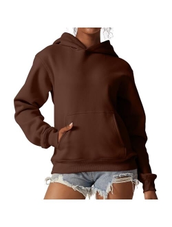 Women's Fleece Hoodies Casual Long Sleeve Pullover Sweatershirts