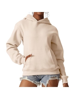 Women's Fleece Hoodies Casual Long Sleeve Pullover Sweatershirts