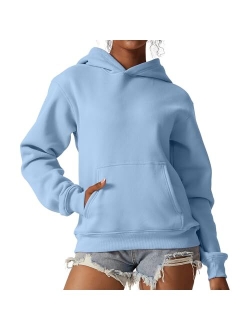 Women's Fleece Hoodies Casual Long Sleeve Pullover Sweatershirts