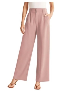 Sarin Mathews High Waisted Wide Leg Pants for Women Business Casual Dress Pant Palazzo Long Work Trousers with Pockets