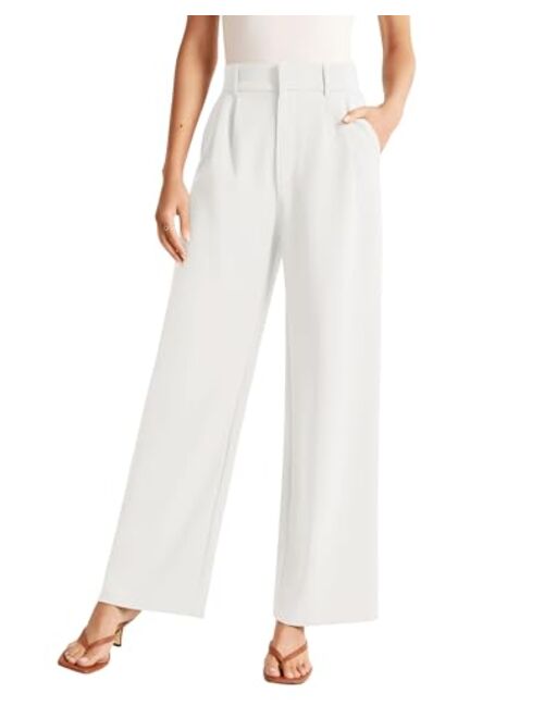 Sarin Mathews High Waisted Wide Leg Pants for Women Business Casual Dress Pant Palazzo Long Work Trousers with Pockets