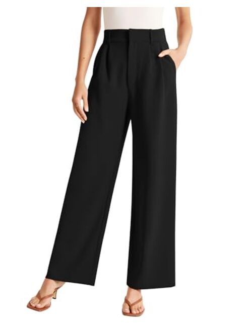 Sarin Mathews High Waisted Wide Leg Pants for Women Business Casual Dress Pant Palazzo Long Work Trousers with Pockets