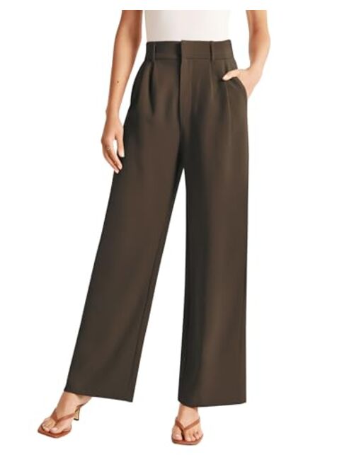 Sarin Mathews High Waisted Wide Leg Pants for Women Business Casual Dress Pant Palazzo Long Work Trousers with Pockets