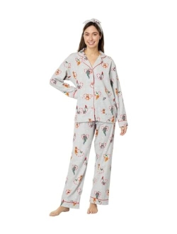 P.J. Salvage Holiday Flannel PJ Set with Headband