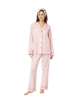 P.J. Salvage Holiday Flannel PJ Set with Headband