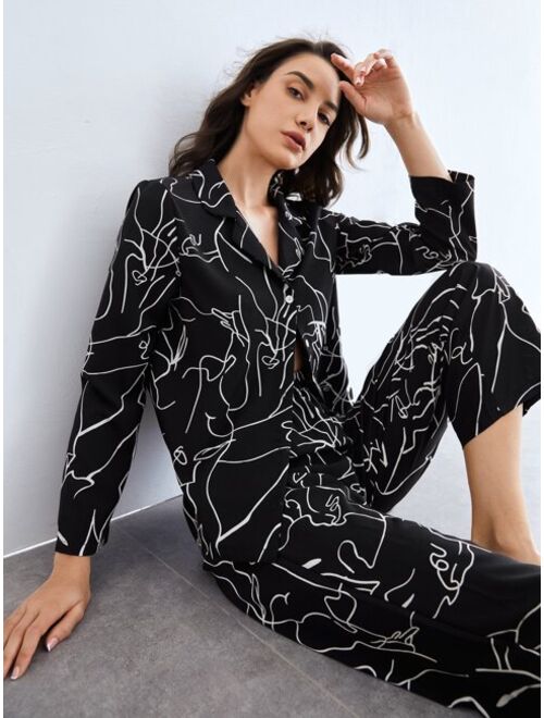 Graphic Print Pajama Set