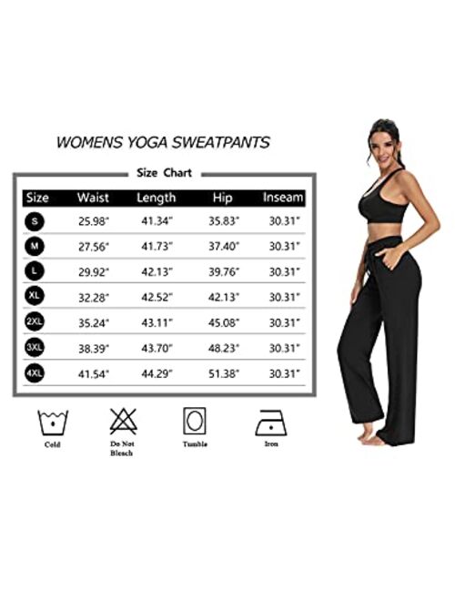 Sarin Mathews Womens Yoga Sweatpants Wide Leg Lounge Pajamas Pants Drawstring Workout Comfy Joggers Pants with Pockets