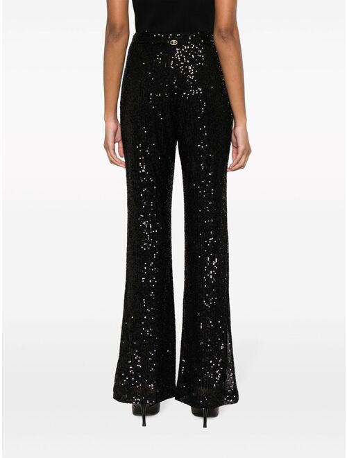 TWINSET sequinned flared trousers