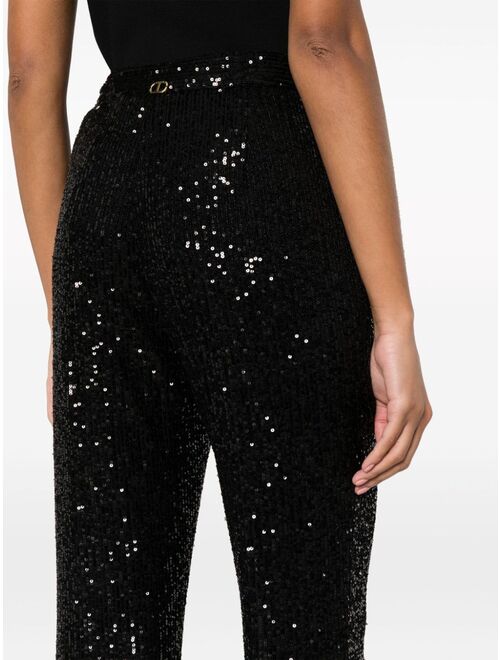 TWINSET sequinned flared trousers