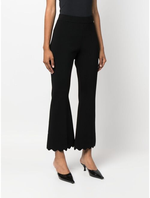 TWINSET flared scallop-trim trousers