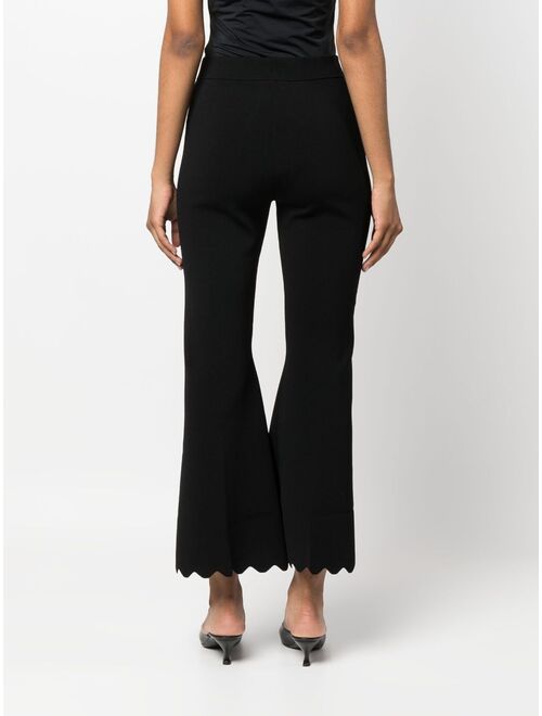 TWINSET flared scallop-trim trousers