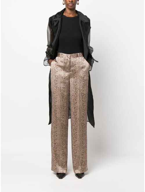 TWINSET leopard-print wide-leg trousers