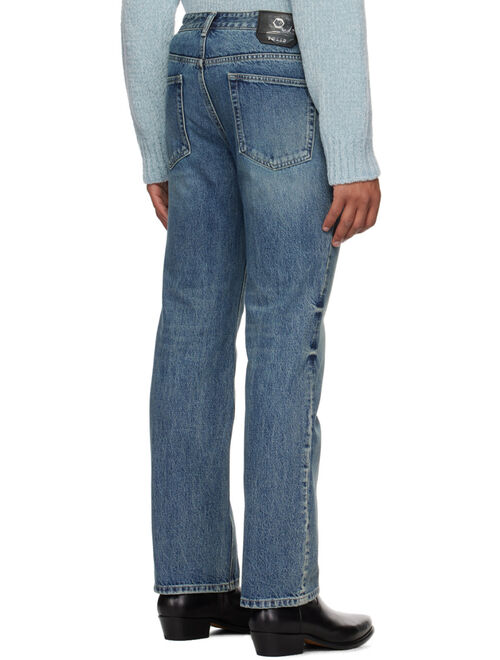 SOLID HOMME Blue Straight-Leg Jeans