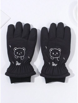 Shein 1pc Children's Winter Ski Gloves, Anti-slip, Warm, Suitable For Outdoor Sports Such As Biking And Snowboarding, Unisex