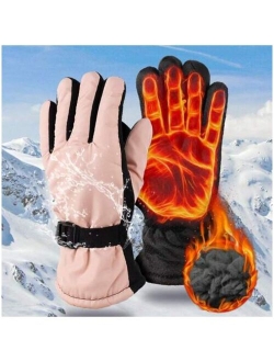 Shein 1pair Children Winter Outdoor Anti-Skid Warm Fingerless Gloves With Buckle And Strap Design, Suitable For Cycling