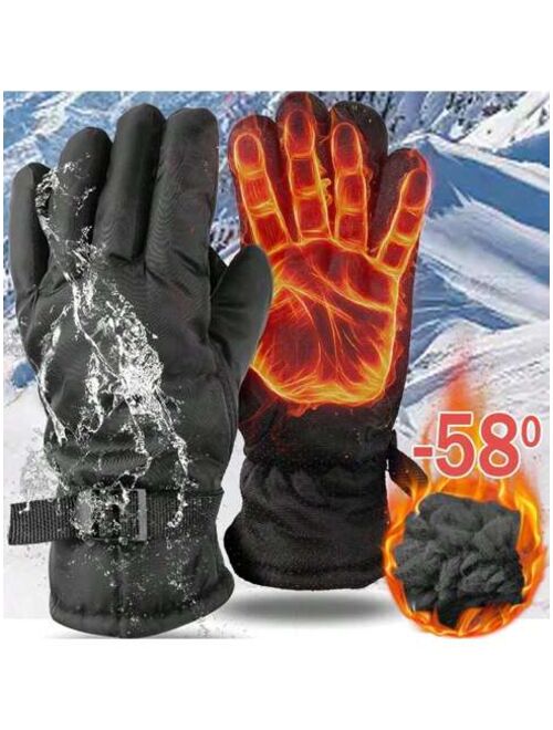 Shein 1pair Children Winter Outdoor Anti-Skid Warm Fingerless Gloves With Buckle And Strap Design, Suitable For Cycling