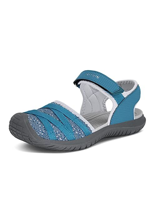 GRITION Hiking Sandals Women Closed Toe, Waterproof Lightweight Adjustable Hiking Athletic Sandals, Breathable For Beach Summer Adventure Comfortable Outdoor Sport.