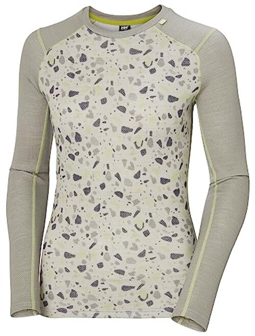 Helly Hansen 49379 Women's LIFA Merino Midweight Graphic Crew Base Layer Shirt