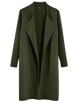 LILLUSORY Women's Long Wool Cardigan Sweaters Oversized Fall Dressy Coatigan Light Casual Jackets Knit Winter Coats