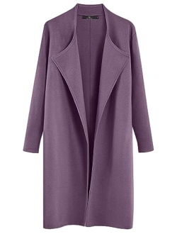 LILLUSORY Women's Long Wool Cardigan Sweaters Oversized Fall Dressy Coatigan Light Casual Jackets Knit Winter Coats