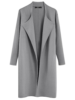 LILLUSORY Women's Long Wool Cardigan Sweaters Oversized Fall Dressy Coatigan Light Casual Jackets Knit Winter Coats