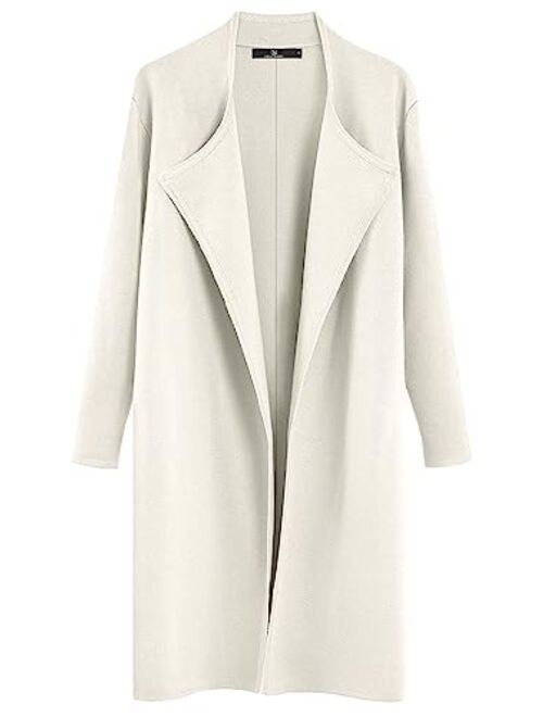 LILLUSORY Women's Long Wool Cardigan Sweaters Oversized Fall Dressy Coatigan Light Casual Jackets Knit Winter Coats