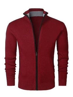 JMIERR Men's Casual Long Sleeve Shawl Collar Buttons Down Cable Knit Cardigan Sweater with Pockets