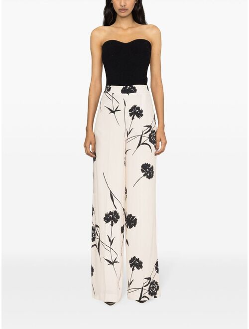 TWINSET floral-print wide-leg trousers