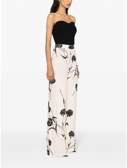 TWINSET floral-print wide-leg trousers