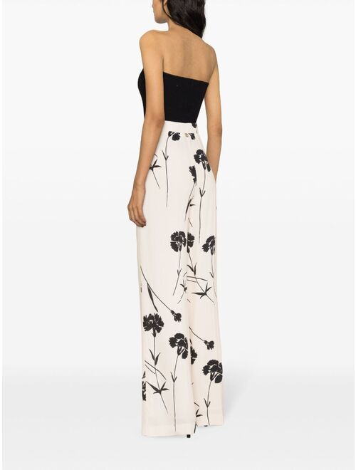 TWINSET floral-print wide-leg trousers