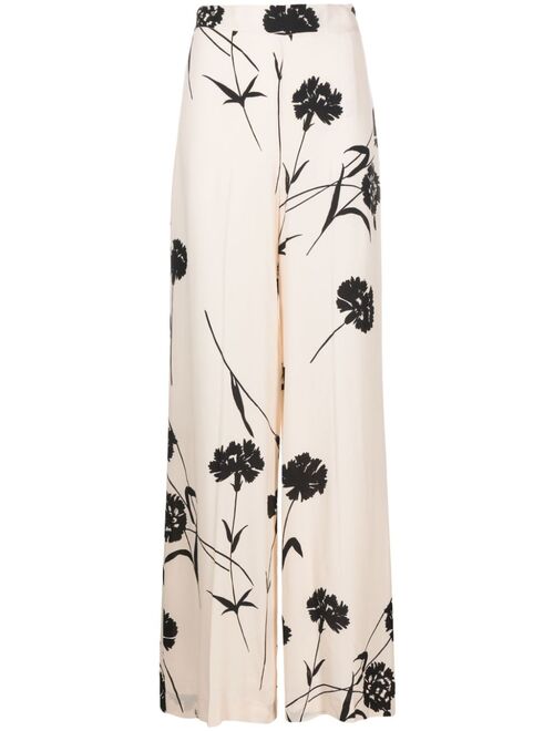 TWINSET floral-print wide-leg trousers